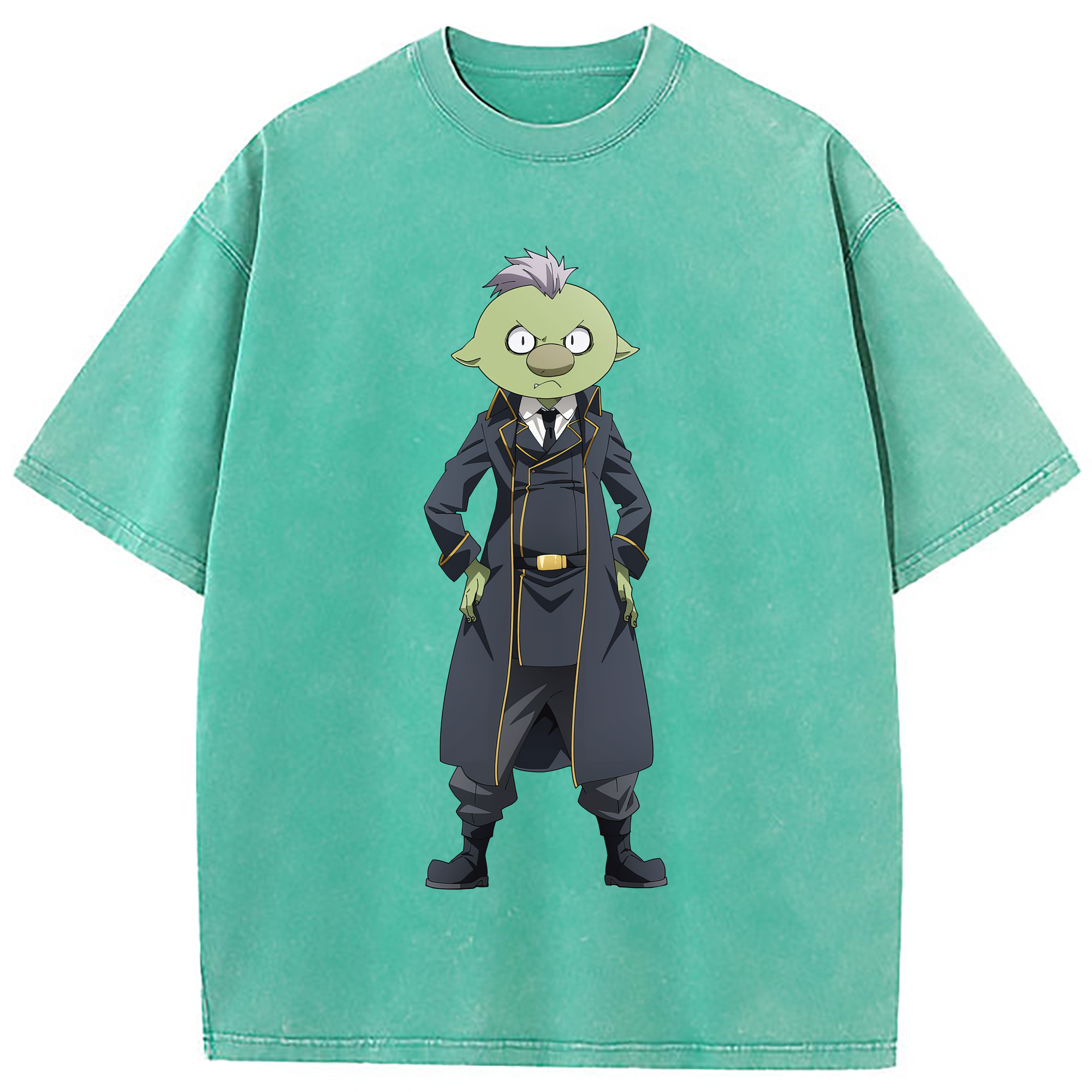 （画像用） 転スラ Regarding Reincarnated to Slime 綿100% ヴィンテージ風 半袖Tシャツ（フロントプリント）